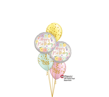 Boho Birthday Flowers Classic Confetti Balloon Bouquet