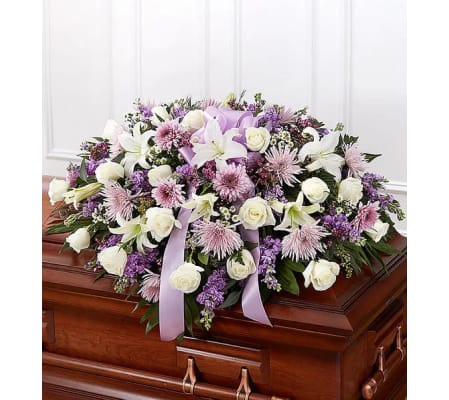 CASKET SPARY LAVENDER AND WHTE