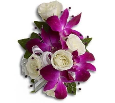 Purple Orch & White Rose Corsage 2022