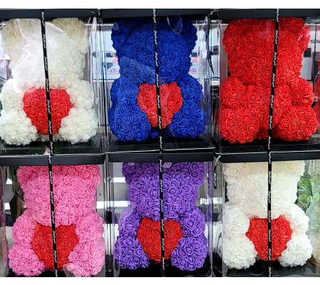 Silk-Rose Teddy Bear Large