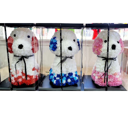 Large silk-rose puppy