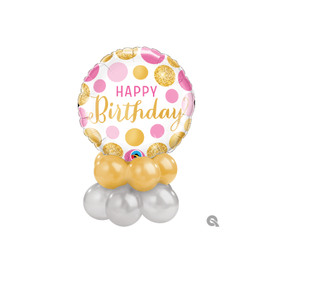 Pink 'n' Gold Birthday Balloon Table Topper