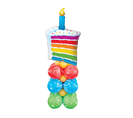 Rainbow Cake Super Square Balloon Column
