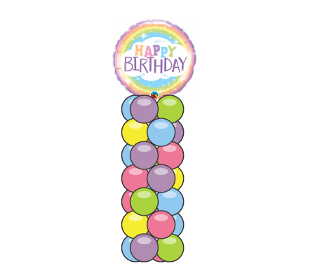 Rainbow Birthday Mini Balloon Column