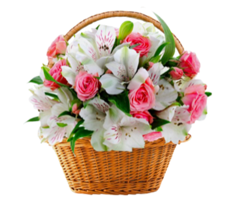Pink and White Basket