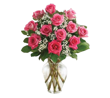 Pink Roses and Gyp Arrangement