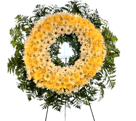 Sympathy Wreath in Yellow