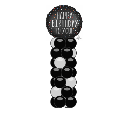 Happy Birthday To You Satin Dot Mini Balloon Column