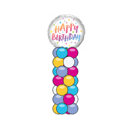 Birthday Rainbow Dots Mini Balloon Column