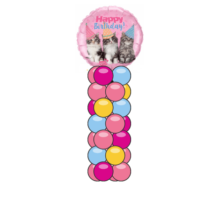 Studio Pets Birthday Kittens Mini Balloon Column
