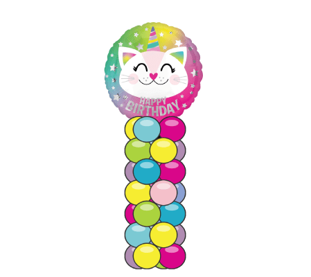 Birthday Caticorn Mini Balloon Column