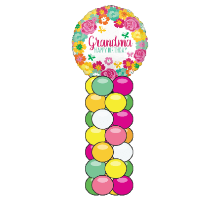 Birthday Grandma Floral MIni Balloon Column