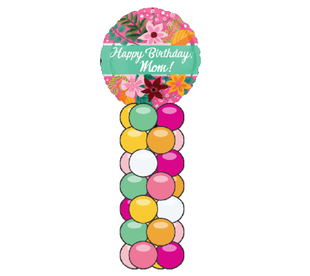 Happy Birthday Mom Mini Balloon Column