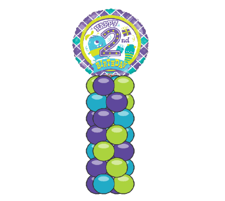 2nd Birthday Boy Mini Balloon Column