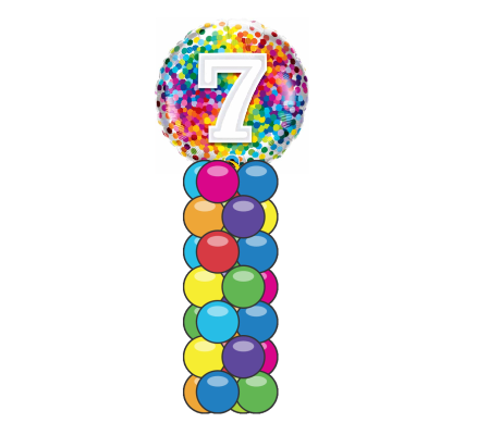 7 Rainbow Confetti Mini Balloon Column