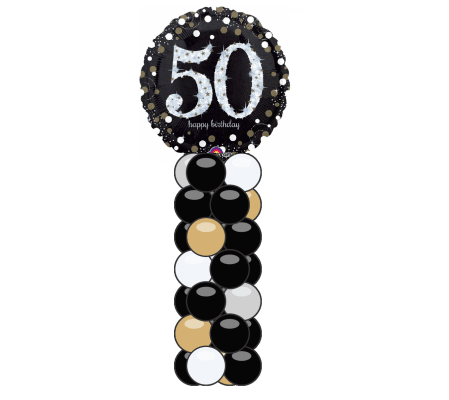 Sparkling Birthday 50 Mini Balloon Column