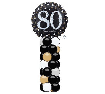 Sparkling Birthday 80 Mini Balloon Column