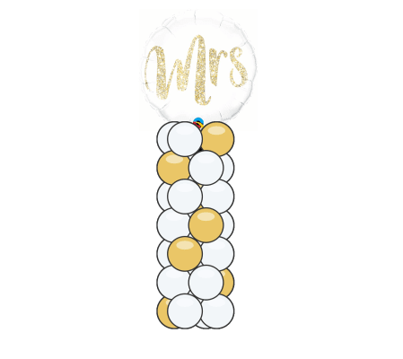 Mrs. Glitter Gold Mini Balloon Column