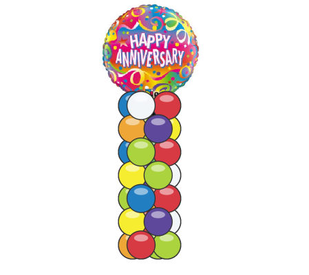 Anniversary Confetti Mini Balloon Column