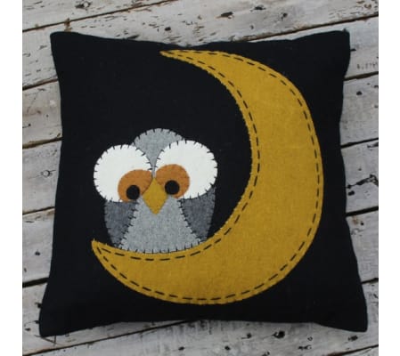 The Owl Knows Black Pillow