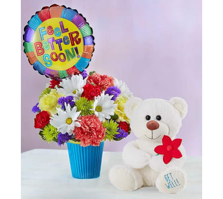 feel better bear get well set
