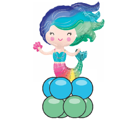 Colourful Mermaid Balloon Super Table Topper