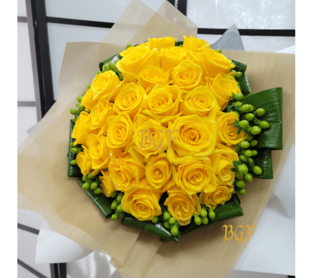Hand Tied Yellow Roses