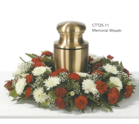Red & White Urn Wreath(Ctt25-11)