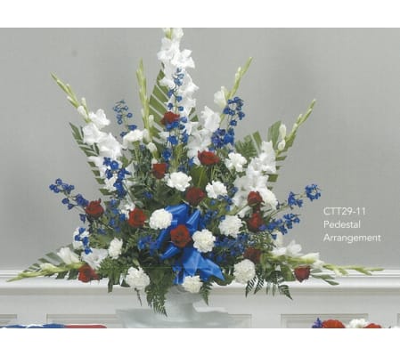 Large Red White & Blue Pedestal Arrangement(Ctt29-11)