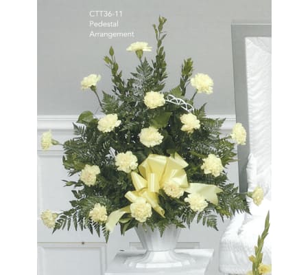 Yellow Carnation Pedestal Arrangement(Ctt36-11)