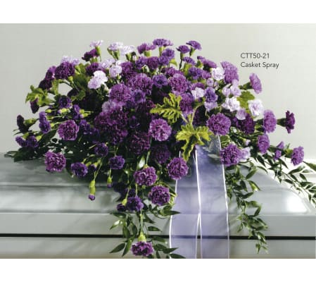Mixed Purple Carnation Casket Spray(Ctt50-21)