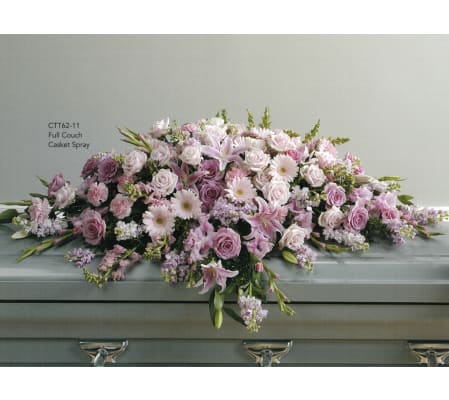 Pink Lavender & Mauve Full Length Casket Spray(Ctt62-11)