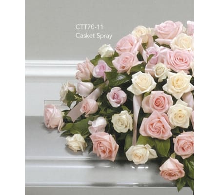 Pink & White Rose Casket Spray(Ctt70-11)