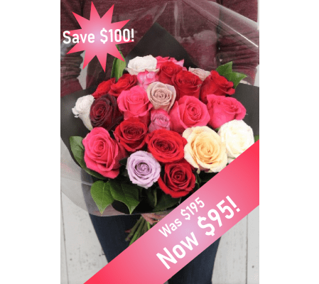 Hand-Tied 2 Dozen Premium Rose Bouquet