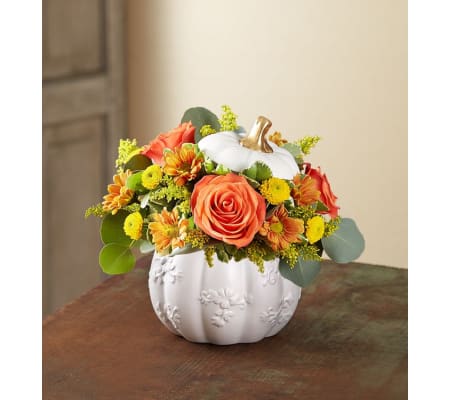 Grateful White Pumpkin Bouquet