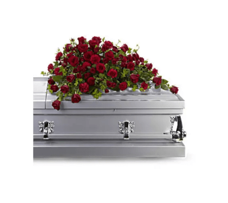 Red Reverence Casket Spray