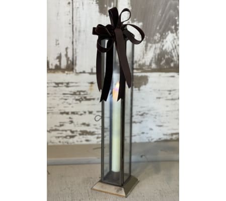 Bronze Lantern with Battery Operated Taper