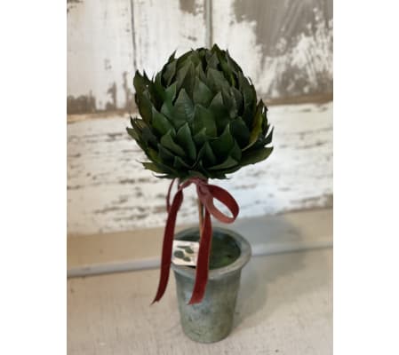 Lollipop Laurel Topiary with Ribbon
