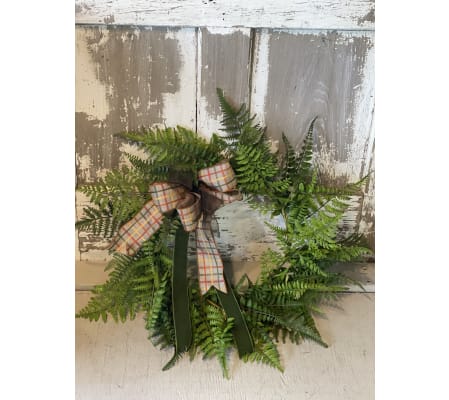 Fall Fern Wreath with Hand Tied Bow