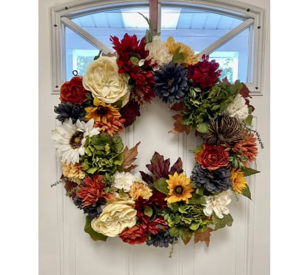 FALL SYMPATHY KEEPSAKE WREATH ARTIFICIAL