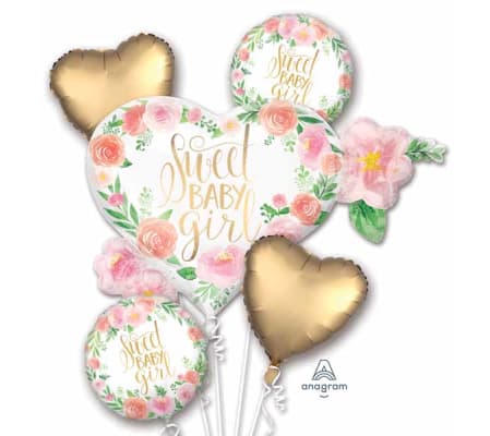 Sweet Baby Girl Super Fun Foil Balloon Bouquet