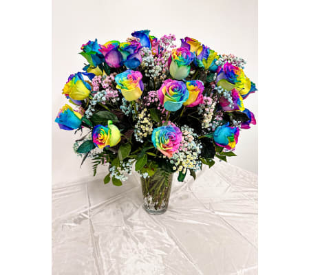 Two Dozen Rainbow Roses