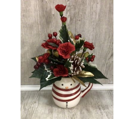 Sweet Frosty Mug Silk Arrangement