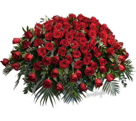 100 Red Rose Casket Spray