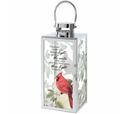 METAL CARDINAL SYMPATHY LANTERN
