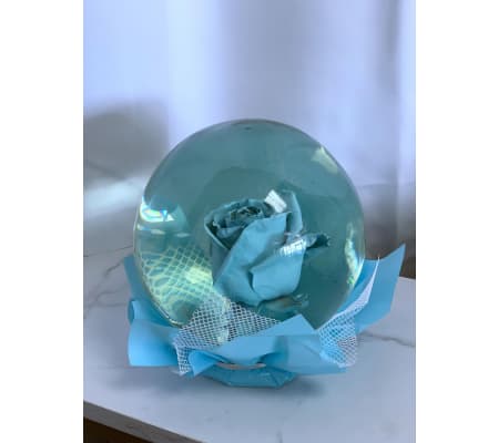 Round Rose Globe - Light Blue