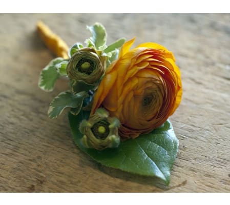 Orange Swirls Boutonniere