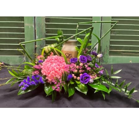 Fresh Flower Candle Arrangement