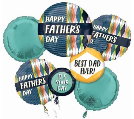 Happy Father's Day Retro Super Fun Foil Balloon Bouquet