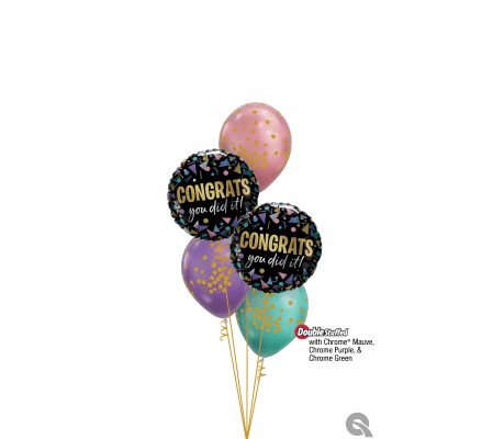 May Your Dreams Come True Classic Confetti Balloon Bouquet